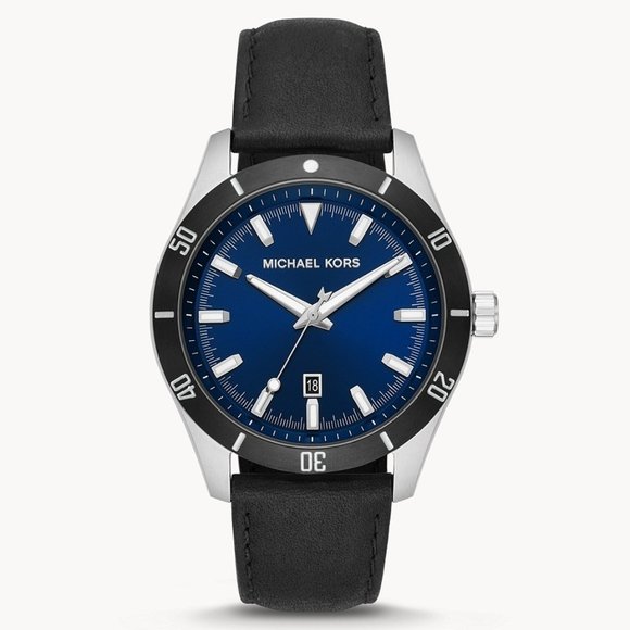 NWT MICHAEL KORS Layton Three-Hand Date Leather MK8854 Watch - Picture 2 of 10